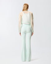 Cropped-Caban aus Organza in reiner Seide - Salbeigrün | Pinko
