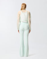 Caban cropped in organza di pura seta - | Pinko