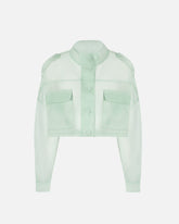 Caban cropped in organza di pura seta - | Pinko