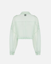 Cropped-Caban aus Organza in reiner Seide - Salbeigrün | Pinko