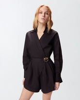 Playsuit in cotton with Love Birds belt - | Pinko