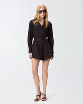 Playsuit in cotton with Love Birds belt - | Pinko