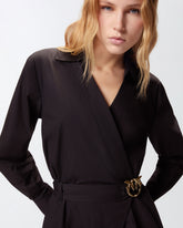 Playsuit in cotton with Love Birds belt - | Pinko