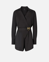 Playsuit in cotton with Love Birds belt - | Pinko