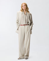 Flowing trousers with pressed pleat detail - | Pinko