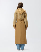 Trench coat with sheer inserts - | Pinko