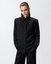 Stretch overshirt with pockets - | Pinko