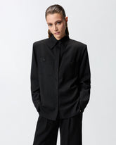 Stretch overshirt with pockets - Black | Pinko
