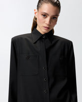 Stretch overshirt with pockets - | Pinko