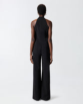 Long playsuit with halterneck and jewel decoration - | Pinko