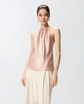 Top de satén con escote americano - | Pinko
