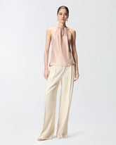 Top in satin con scollo all'americana - | Pinko