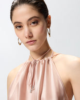 Top in satin con scollo all'americana - | Pinko