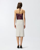 Top in satin con scollo all'americana - | Pinko