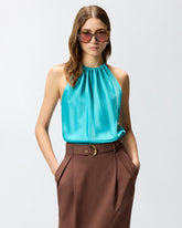 Top in satin with halterneck - | Pinko