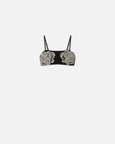 Bra with embroidered jewel rose - Black | Pinko