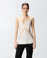 Slip-Top mit Spitze - Grau | Pinko