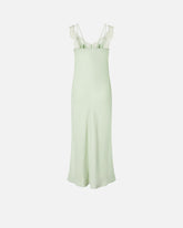 Vestido lencero midi con bandas de encaje - | Pinko