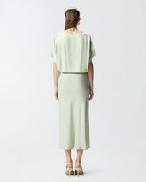 Abito midi con dettagli in pizzo - | Pinko