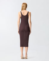 Slim-fit midi dress with jewel strap - | Pinko