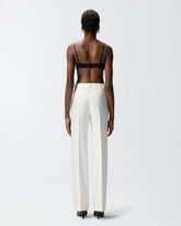 Trousers in canvas with pressed pleat detail - | Pinko