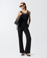 Pantalon en toile à pli marqué - | Pinko