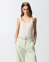 Top smanicato con catena - | Pinko