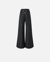 Wide-leg jeans in dark denim with eyelets - | Pinko