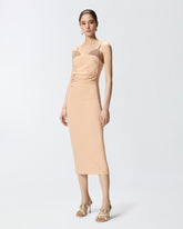 Abito midi aderente con ricamo gioiello - | Pinko