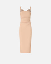 Abito midi aderente con ricamo gioiello - | Pinko