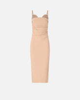 Abito midi aderente con ricamo gioiello - | Pinko