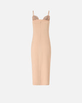 Slim-fit midi dress with jewel embroidery - | Pinko