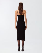 Abito midi aderente con ricamo gioiello - | Pinko