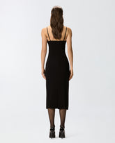 Robe midi ajustée avec broderie bijou - | Pinko