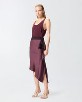 Gonna longuette asimmetrica in satin - | Pinko