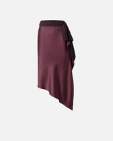 Asymmetric pencil skirt in satin - | Pinko