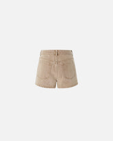 Shorts in denim marrone con borchie - | Pinko