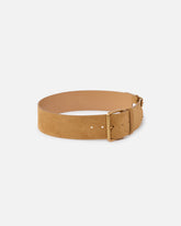 Split leather belt with straps, 6 cm - | Pinko