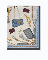 Tuch mit Taschenprint - Mehrfarbig Schwarz-Hellblau | Pinko