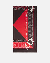 Two-tone scarf with logos - | Pinko