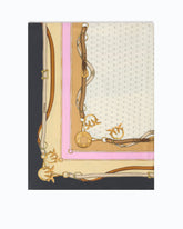 Apaszka z wielobarwnym nadrukiem - Multicolor Nero-Beige | Pinko