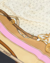 Apaszka z wielobarwnym nadrukiem - Multicolor Nero-Beige | Pinko