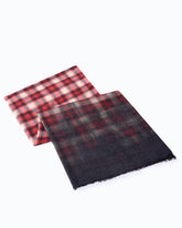 Stola jacquard con stampa check e scritta PINKO - Multicolore Rosso-Nero | Pinko
