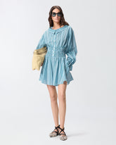 Tuta corta in cotone a righe - | Pinko