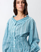 Striped cotton playsuit - | Pinko