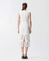 Sleeveless midi dress in lace - | Pinko