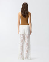Trousers in floral embroidered lace - | Pinko