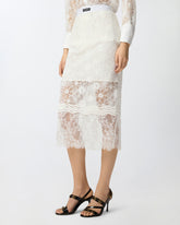 Midi skirt in lace with slits - | Pinko