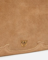 Petit sac à bandoulière One, Two, Three Bag en daim à franges - | Pinko