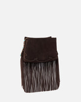 Petit sac à bandoulière One, Two, Three Bag en daim à franges - | Pinko